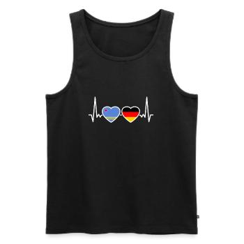 Aruba Germany Heartbeat Flag German - Men's Premium Organic Tank Top - black - Front - AI Model Male 178 light (178cm)