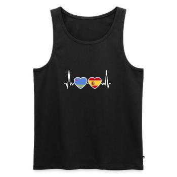 Aruba Spain Heartbeat Flag Spanish - Men's Premium Organic Tank Top - black - Front - AI Model Male 178 light (178cm)