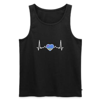 Aruba heartbeat Drapeau d’Aruba Aruban - Débardeur bio Premium Homme - noir - Devant - AI Model Male 178 light (178cm)
