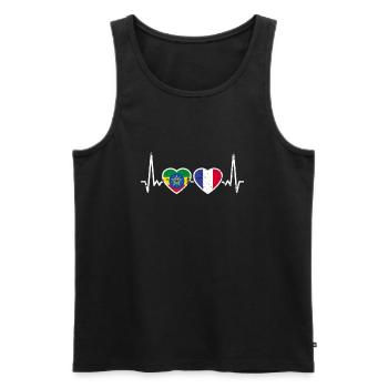 France Ethiopie Vintage Flag Heartbeat - Débardeur bio Premium Homme - noir - Devant - AI Model Male 178 light (178cm)