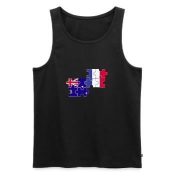 Australia France Flag Australian - Men's Premium Organic Tank Top - black - Front - AI Model Male 178 light (178cm)