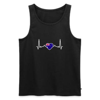 Australien Herzschlag Australische Flagge - Männer Premium Bio Tank Top - Schwarz - Vorne - Michal (187cm)