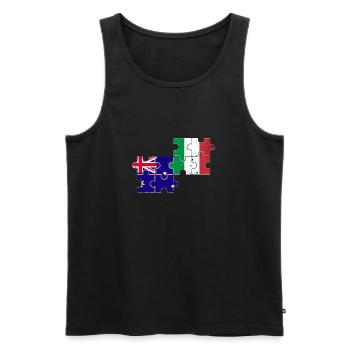 Australie Italie Vintage Flag Australien - Débardeur bio Premium Homme - noir - Devant - Michal (187cm)