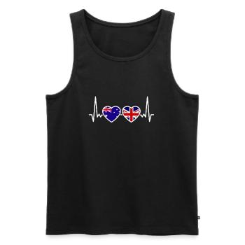 Australie Royaume-Uni Heartbeat Flag Australie - Débardeur bio Premium Homme - noir - Devant - Michal (187cm)