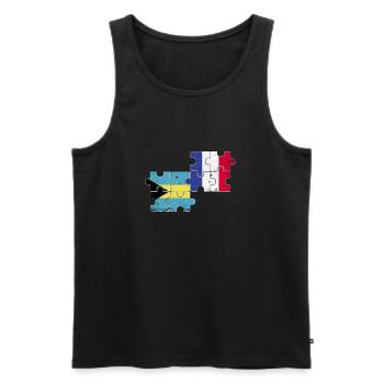 Bahamas Frankreich Vintage Flagge Bahamaer - Männer Premium Bio Tank Top - Schwarz - Vorne - AI Model Male 178 light (178cm)
