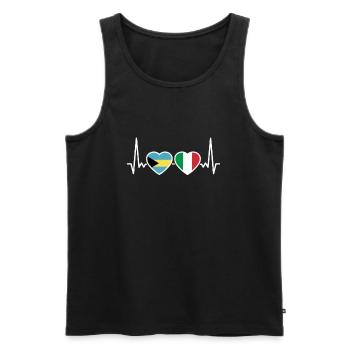 Bahamas Italie Heartbeat Flag Bahamas - Débardeur bio Premium Homme - noir - Devant - AI Model Male 178 light (178cm)