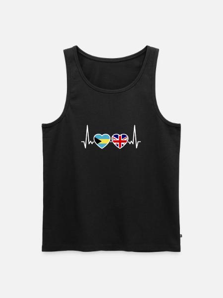 Bahamas UK Heartbeat Flag Britisk Bahamisk - Herre Premium økologisk tanktop - sort