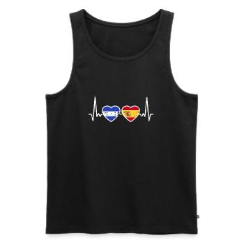 Honduras Espagne Vintage Heartbeat Flag - Débardeur bio Premium Homme - noir - Devant - AI Model Male 178 light (178cm)