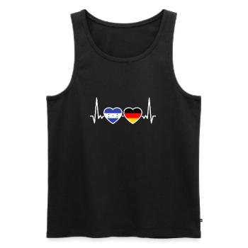 Honduras Allemagne Heartbeat Flag Hondurien - Débardeur bio Premium Homme - noir - Devant - AI Model Male 178 light (178cm)