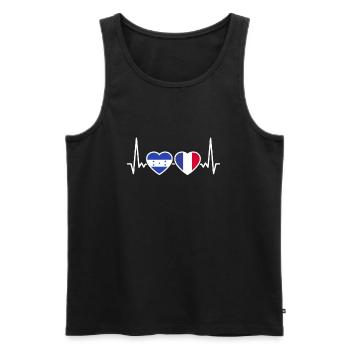 Honduras France Heartbeat Flag Hondurien - Débardeur bio Premium Homme - noir - Devant - AI Model Male 178 light (178cm)