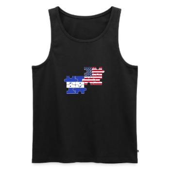 Honduras USA Flag Hondurien américain - Débardeur bio Premium Homme - noir - Devant - AI Model Male 178 light (178cm)
