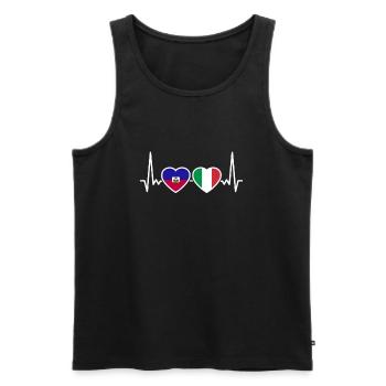 Haiti Italien Herzschlag Flagge Haitianer - Männer Premium Bio Tank Top - Schwarz - Vorne - Michal (187cm)