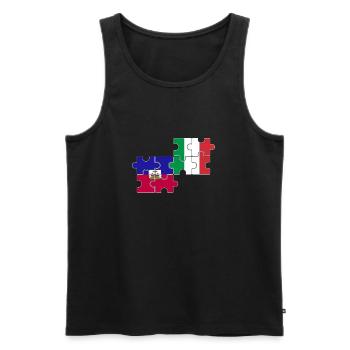 Haïti Italie Drapeau Italien Haïtien - Débardeur bio Premium Homme - noir - Devant - Michal (187cm)