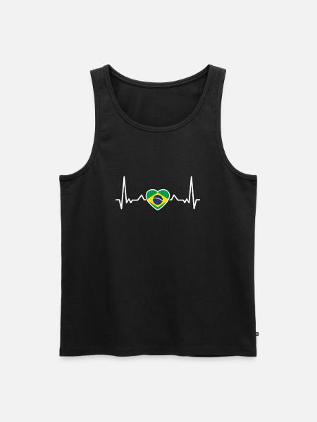 Brazil heartbeat Brazilian Brazilians - Men's Premium Organic Tank Top - black