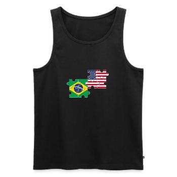 Brésil États-Unis Drapeau Brésil - Débardeur bio Premium Homme - noir - Devant - Michal (187cm)