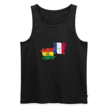 Bolivie France Drapeau Boliviens - Débardeur bio Premium Homme - noir - Devant - Michal (187cm)