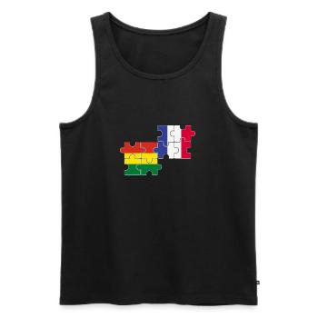 Bolivie France Drapeau Boliviens - Débardeur bio Premium Homme - noir - Devant - Michal (187cm)