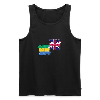 Gabon Drapeau du Royaume-Uni Gabonais britannique - Débardeur bio Premium Homme - noir - Devant - Michal (187cm)