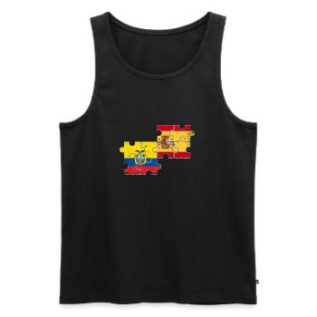 Equateur Espagne Drapeau Vintage Espagnols - Débardeur bio Premium Homme - noir - Devant - Michal (187cm)