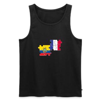 Equateur France Drapeau Français Équatoriens - Débardeur bio Premium Homme - noir - Devant - Michal (187cm)