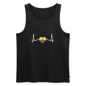 Ecuador Herzschlag Flagge Ecuadorianer - Männer Premium Bio Tank Top - Schwarz - Vorne - Michal (187cm)