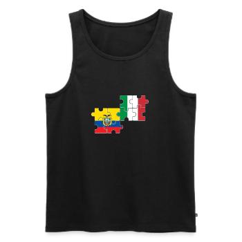 Equateur Italie Drapeau Italien Équatorien - Débardeur bio Premium Homme - noir - Devant - Michal (187cm)