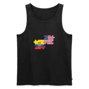 Equateur USA Drapeau américain Équatorien - Débardeur bio Premium Homme - noir - Devant - Michal (187cm)
