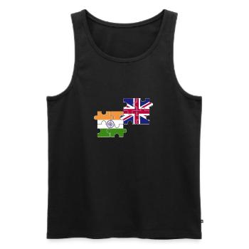 India UK Flag British Indian - Men's Premium Organic Tank Top - black - Front - AI Model Male 178 light (178cm)
