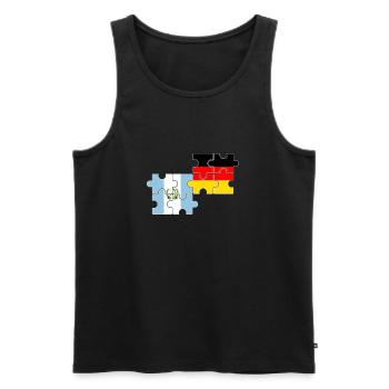 Guatemala Allemagne Drapeau Allemand Guatémaltèque - Débardeur bio Premium Homme - noir - Devant - AI Model Male 178 light (178cm)