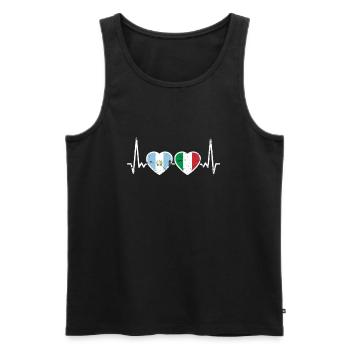 Guatemala Italy Vintage Heartbeat Flag - Men's Premium Organic Tank Top - black - Front - AI Model Male 178 light (178cm)