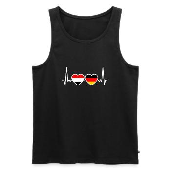 Yémen Allemagne Battement de cœur Drapeau Yéménite - Débardeur bio Premium Homme - noir - Devant - Michal (187cm)