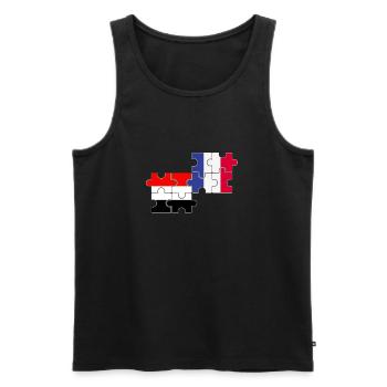 Yémen France Drapeau Français Yéménite - Débardeur bio Premium Homme - noir - Devant - Michal (187cm)