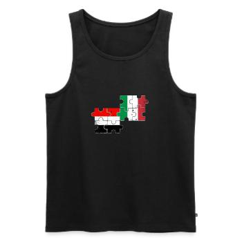 Yémen Italie Drapeau d’époque Italien Yéménite - Débardeur bio Premium Homme - noir - Devant - Michal (187cm)