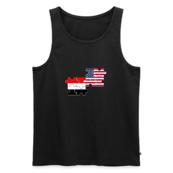 Yémen USA Drapeau Yéménite américain - Débardeur bio Premium Homme - noir - Devant - Michal (187cm)