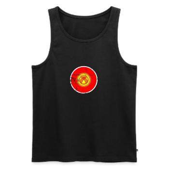 Kirgisistan Vintage Kirgisische Flagge Kirgise - Männer Premium Bio Tank Top - Schwarz - Vorne - Michal (187cm)