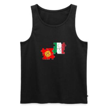 Kirgisistan Italien Vintage Flagge Kirgise - Männer Premium Bio Tank Top - Schwarz - Vorne - Michal (187cm)