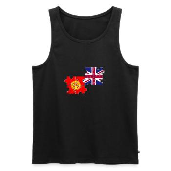 Kirgisistan UK Vintage Flagge Britisch Kirgisisch - Männer Premium Bio Tank Top - Schwarz - Vorne - Michal (187cm)