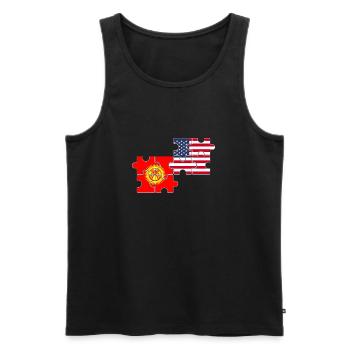 Kirgisistan USA Flagge Amerikanisch Kirgisisch - Männer Premium Bio Tank Top - Schwarz - Vorne - Michal (187cm)