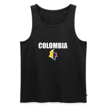Carte d’époque de la Colombie Drapeau de la Colombie - Débardeur bio Premium Homme - noir - Devant - Michal (187cm)