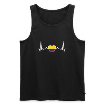 Colombia heartbeat Colombian flag - Men's Premium Organic Tank Top - black - Front - Michal (187cm)