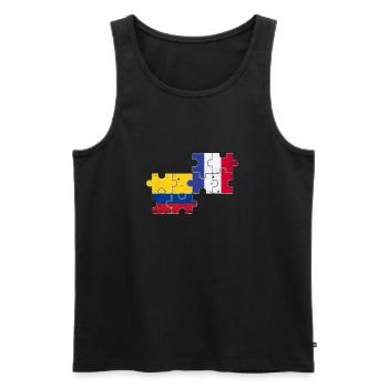 Colombia France Vintage Flag Colombian - Men's Premium Organic Tank Top - black - Front - Michal (187cm)
