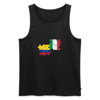 Colombie Italie Vintage Flag Italien - Débardeur bio Premium Homme - noir - Devant - Michal (187cm)