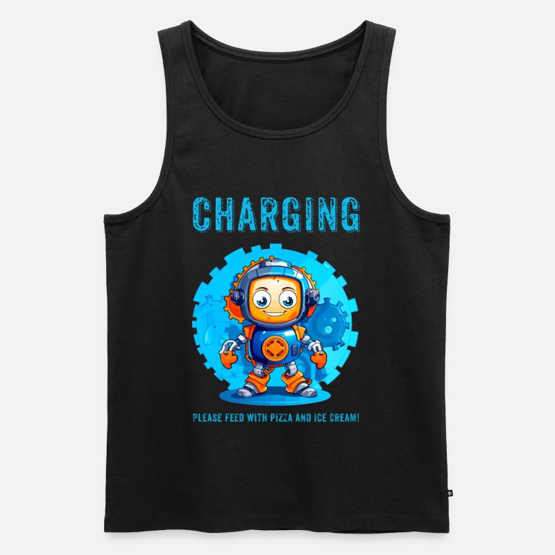 Roboter-Kind - Männer Premium Bio Tank Top - Schwarz