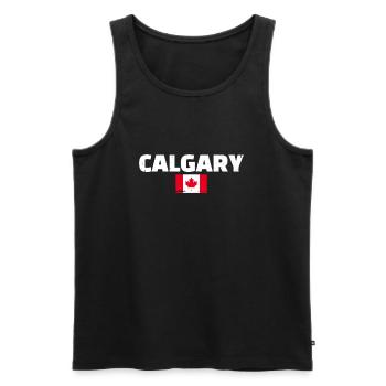 Calgary Vintage Canada Drapeau canadien Canadien - Débardeur bio Premium Homme - noir - Devant - Michal (187cm)