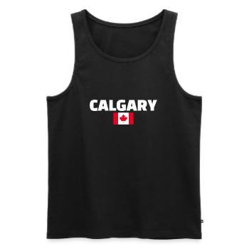 Calgary, Canada, Drapeau canadien, Canadien - Débardeur bio Premium Homme - noir - Devant - Michal (187cm)