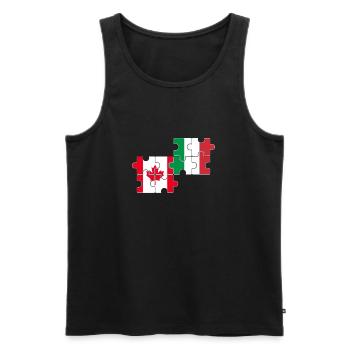 Kanada Italien Flagge Italienisch Kanadier - Männer Premium Bio Tank Top - Schwarz - Vorne - Michal (187cm)