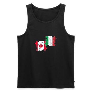 Canada Italie Drapeau d’époque Italien Canadien - Débardeur bio Premium Homme - noir - Devant - Michal (187cm)