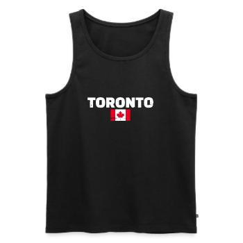 Toronto Vintage Kanada Kanadische Flagge Kanadier - Männer Premium Bio Tank Top - Schwarz - Vorne - Michal (187cm)