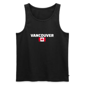 Vancouver Vintage Canada Drapeau canadien - Débardeur bio Premium Homme - noir - Devant - Michal (187cm)