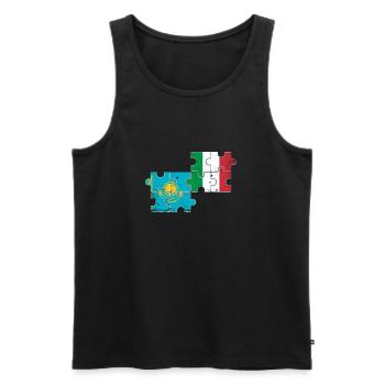 Kazakhstan Italy Vintage Flag Kazakh - Men's Premium Organic Tank Top - black - Front - AI Model Male 178 light (178cm)